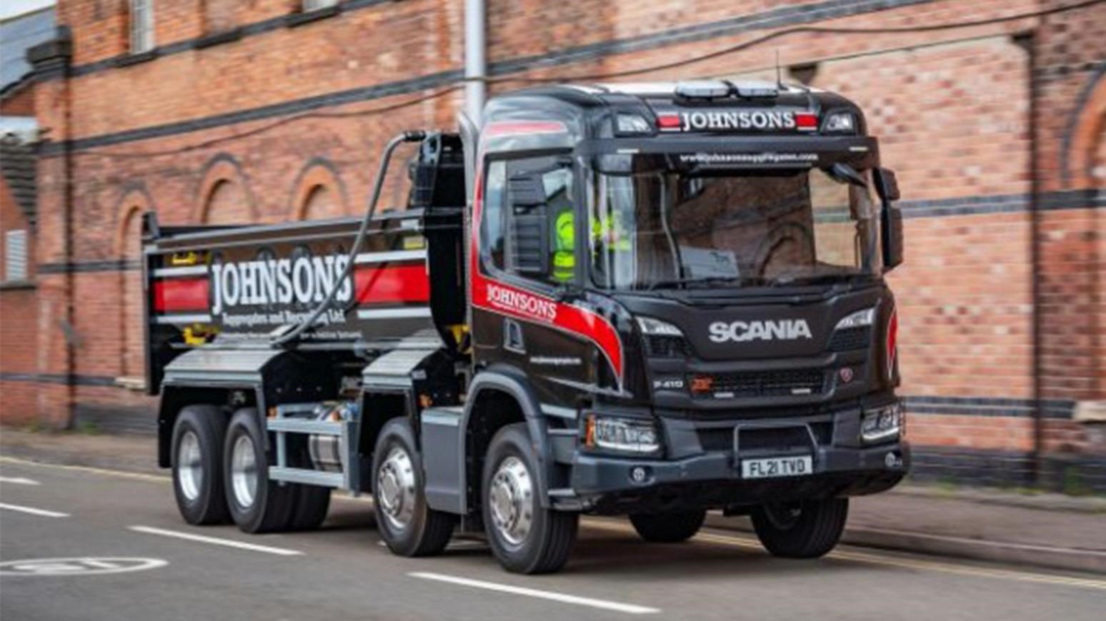 Johnsons Aggregates & Recycling Limited Adds To Scania-Heavy Fleet With New P 410 8x4 XT Tippers