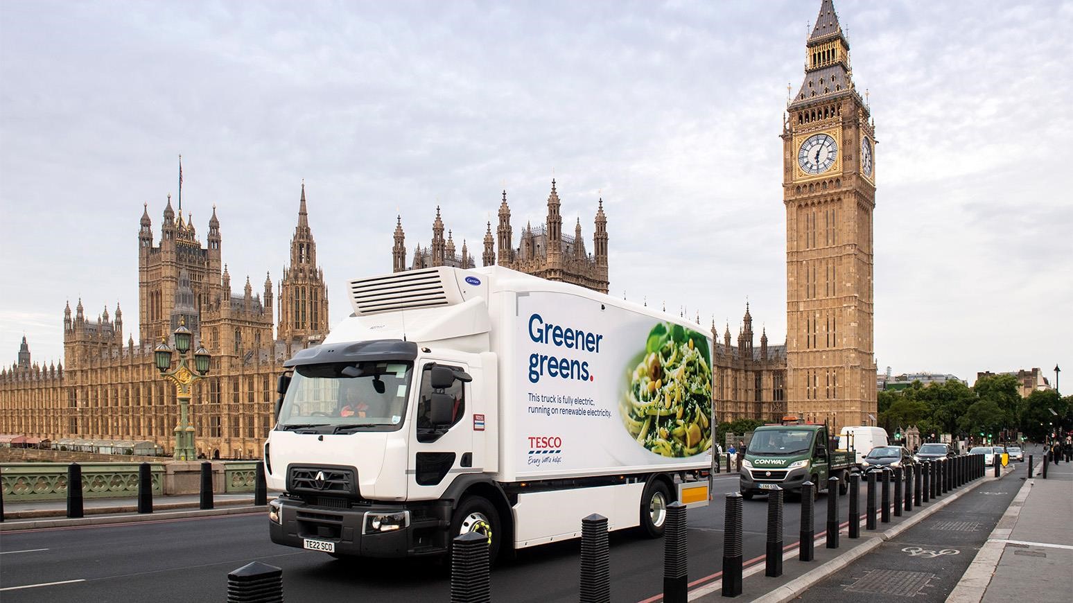 Tesco Adds First All-Electric Refrigerated Truck—An 18-Tonne Renault—To UK Fleet