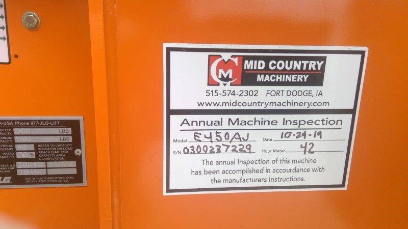 2018 JLG E450AJ For Sale (20306775) from Mid Country Machinery [2143] in  Fort Dodge, IA