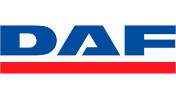 Blue and red Daf logo.