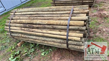 (100) 3" X 7' TREATED ROUND WOODEN FENCE POST Used Other upcoming auctions