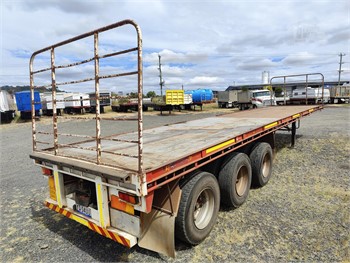 1993 AFM 41FT HEAVY DUTY TRIAXLE TRIALER Used Flat Top Trailers for sale