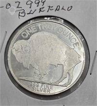 1 TROY OUNCE BUFFALO ROUND; 999 SILVER Used Silver Bullion Coins / Currency upcoming auctions