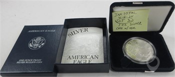 SILVER AMERICAN EAGLE ONE OUNCE PROOF SILVER BULLION COIN Used Silver Bullion Coins / Currency upcoming auctions