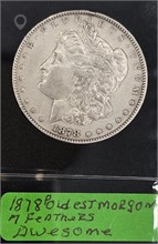 1878 P MORGAN SILVER DOLLAR; OLDEST OF FEATHERS, A Used Dollars U.S. Coins Coins / Currency upcoming auctions