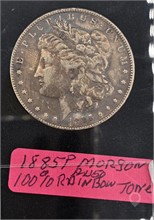 1885 P MORGAN SILVER DOLLAR; 100% RAINBOW TONED; A Used Dollars U.S. Coins Coins / Currency upcoming auctions