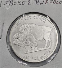 ONE TROY OUNCE BUFFALO ROUND; 999 FINE SILVER Used Silver Bullion Coins / Currency upcoming auctions