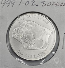 ONE TROY OUNCE BUFFALO ROUND, 999 FINE SILVER Used Silver Bullion Coins / Currency upcoming auctions