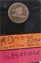 1857 FLYING EAGLE ONE CENT COIN; 168 YEARS-OLD; CH Used Pennies U.S. Coins Coins / Currency upcoming auctions