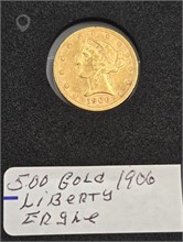 1906 $5 GOLD LIBERTY EAGLE Used Gold Coins (Pre-1933) U.S. Coins Coins / Currency upcoming auctions