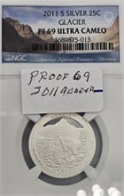 2011 S SILVER QUARTER; GLACIER/MONTANA; PROOF 69 Used Quarters U.S. Coins Coins / Currency upcoming auctions