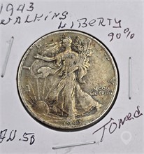 1943 WALKING LIBERTY HALF DOLLAR; 90% SILVER; AU 5 Used Half Dollars U.S. Coins Coins / Currency upcoming auctions
