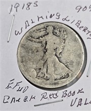1918 S WALKING LIBERTY HALF DOLLAR; 90% SILVER Used Half Dollars U.S. Coins Coins / Currency upcoming auctions