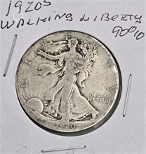 1920 S WALKING LIBERTY HALF DOLLAR; 90% SILVER Used Half Dollars U.S. Coins Coins / Currency upcoming auctions