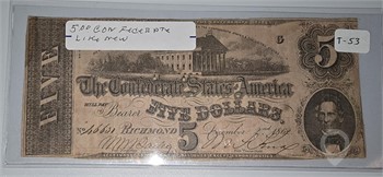 $5 CONFEDERATE BILL; LIKE NEW Used Dollars U.S. Coins Coins / Currency upcoming auctions