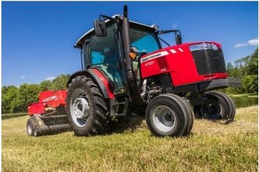 a picture of red tractor