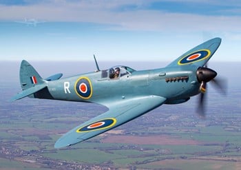 A 1944 Supermarine Spitfire MKXI warbird.
