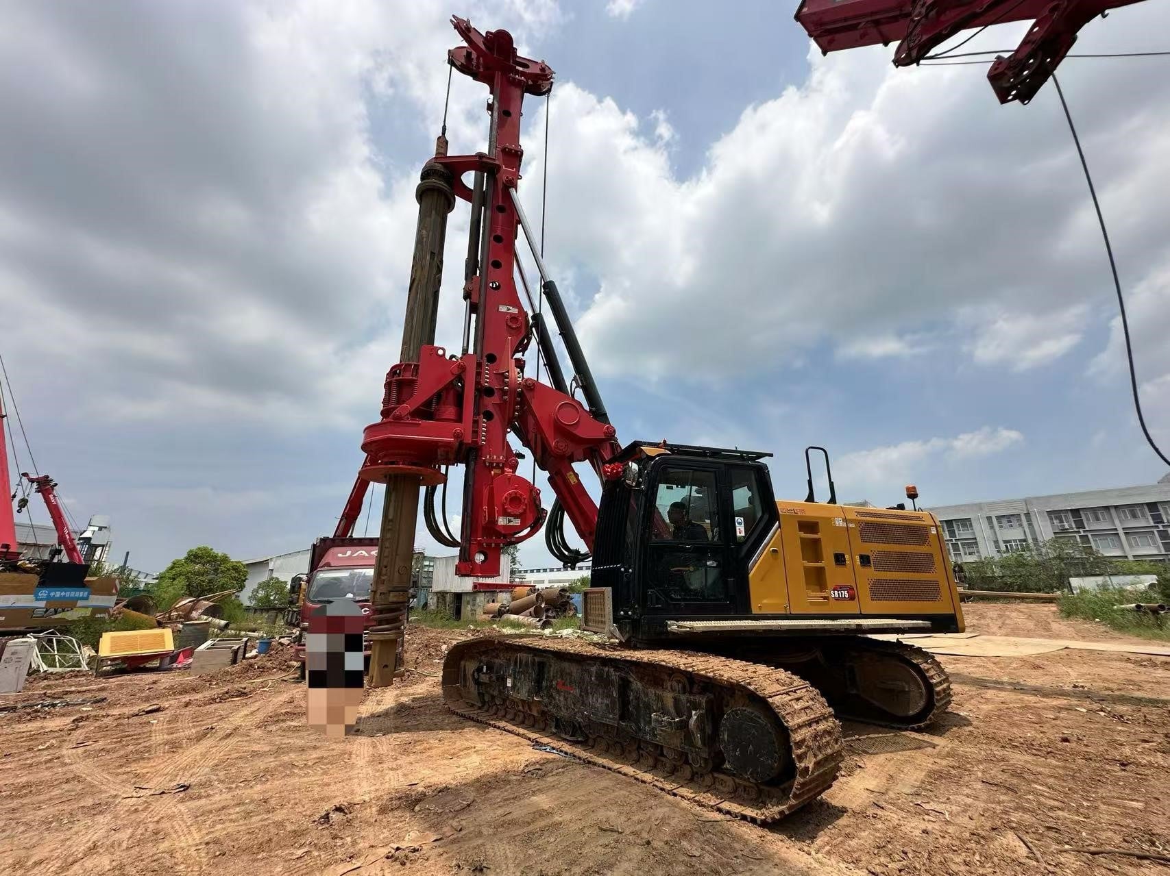 A 2025 SANY SR175 vertical drill sits on a worksite.